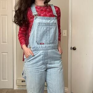 true 90s M vintage ETHYL Light wash denim overalls relaxed fit Cargo Workwear